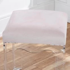 Tina Blush and Acrylic Upholstered Velvet Ottoman by Decor Therapy 6 Tina Blush and Acrylic Upholstered Velvet Ottoman by Decor Therapy -Decor Therapy Sale blush clear decor therapy ottomans fr11316 c3 1000