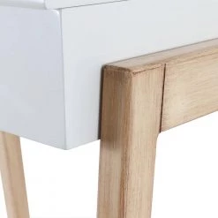 Mid-Century Modern Bright and Natural Wood White Desk and Stool by Decor Therapy -Decor Therapy Sale bright white and natural wood decor therapy kids desks mp2013 76 1000