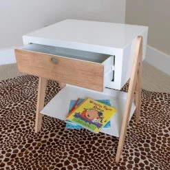 Bright White Natural Wood Side Table by Decor Therapy -Decor Therapy Sale bright white and natural wood finish decor therapy end side tables fr8777 66 1000