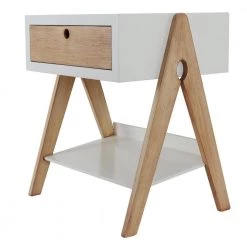 Bright White Natural Wood Side Table by Decor Therapy -Decor Therapy Sale bright white and natural wood finish decor therapy end side tables fr8777 c3 1000