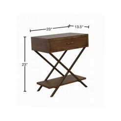 23 in. Barrett British Brown Square X- Base Wood Side Table with Drawer and Shelf by Decor Therapy 10 23 in. Barrett British Brown Square X- Base Wood Side Table with Drawer and Shelf by Decor Therapy -Decor Therapy Sale british brown decor therapy end side tables fr11433 40 1000