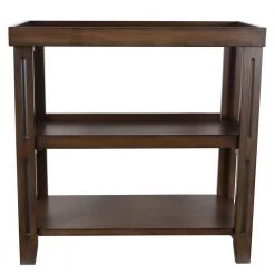 Trace 24 in. 3-Shelf British Brown End Table by Decor Therapy