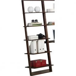 Lytle Creek 72.4 in. 4 Shelf Brown Wood Ladder Bookcase by 4D Concepts -Decor Therapy Sale brown 4d concepts bookcases bookshelves 10053 c3 1000