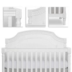 Julienne Brush White 5-in-1 Convertible Crib by Evolur -Decor Therapy Sale brush white evolur cribs 837 bw 1f 1000