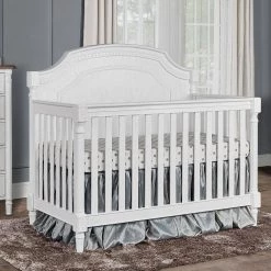 Julienne Brush White 5-in-1 Convertible Crib by Evolur -Decor Therapy Sale brush white evolur cribs 837 bw 31 1000