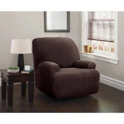 Decor Therapy Sale 18 Stretch Sherpa Chocolate Jumbo Recliner Slipcover by Stretch Sensations
