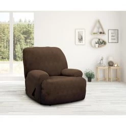 Chocolate Optic Jumbo Recliner Stretch Slipcover by Stretch Sensations