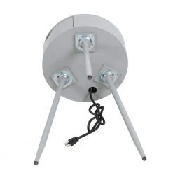 14 in. Allie Cool Gray Round Wood End Table with USB Port by Decor Therapy -Decor Therapy Sale cool gray decor therapy end side tables fr11421 1d 1000