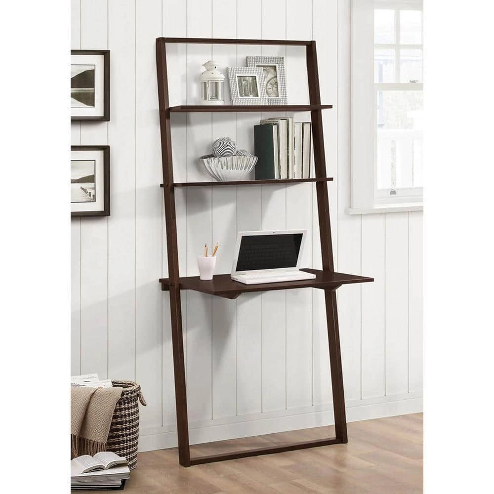 33 in. Rectangular Dark Cappuccino Ladder Desk by 4D Concepts 4 33 in. Rectangular Dark Cappuccino Ladder Desk by 4D Concepts - Image 4