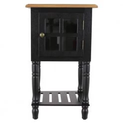 James Eased Edge Black Window Pane End Table by Decor Therapy