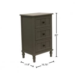 3-Drawer Eased Edge Gray End Table by Decor Therapy -Decor Therapy Sale eased edge gray decor therapy end side tables fr1868 40 1000