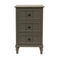 3-Drawer Eased Edge Gray End Table by Decor Therapy