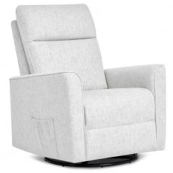 Aria Fog Grey Swivel Glider with Ottoman/Swivel Glider/Easy assembly Leisure Chair by Evolur