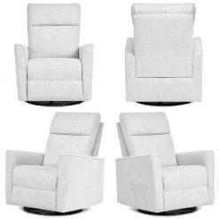 Aria Fog Grey Swivel Glider with Ottoman/Swivel Glider/Easy assembly Leisure Chair by Evolur -Decor Therapy Sale fog grey evolur rockers gliders ottomans 6118 fog d4 1000