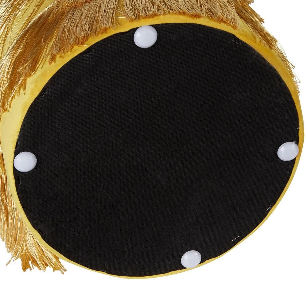 Royce Gold Fringe Velvet Upholstered Ottoman by Decor Therapy 3 Royce Gold Fringe Velvet Upholstered Ottoman by Decor Therapy - Image 3