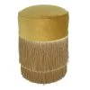 Royce Gold Fringe Velvet Upholstered Ottoman by Decor Therapy