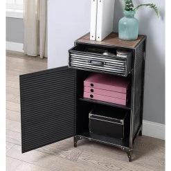 Calico Gray Metal Storage Cabinet by 4D Concepts -Decor Therapy Sale gray 4d concepts accent cabinets 10125 77 1000