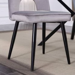 Nancy Gray Velvet Upholstered Dining Chair (Set of 2) by 4D Concepts -Decor Therapy Sale gray 4d concepts dining chairs 253737 4f 1000