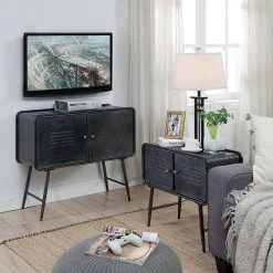 Gray and Black Locker Truck Chest Storage Cabinets by 4D Concepts -Decor Therapy Sale gray and black 4d concepts accent cabinets 168024 31 1000