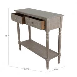 36 in. Gray Standard Rectangle Wood Console Table with 2-Drawers by Decor Therapy -Decor Therapy Sale gray decor therapy console tables fr8691 40 1000