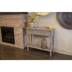 36 in. Gray Standard Rectangle Wood Console Table with 2-Drawers by Decor Therapy -Decor Therapy Sale gray decor therapy console tables fr8691 c3 1000