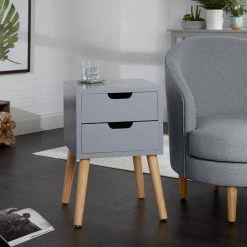 15.75 in. Danny Gray Square Wood Side Table with Drawers by Decor Therapy 17 15.75 in. Danny Gray Square Wood Side Table with Drawers by Decor Therapy -Decor Therapy Sale gray decor therapy end side tables fr11426 31 1000