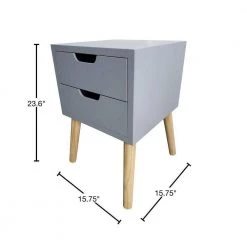 15.75 in. Danny Gray Square Wood Side Table with Drawers by Decor Therapy 11 15.75 in. Danny Gray Square Wood Side Table with Drawers by Decor Therapy -Decor Therapy Sale gray decor therapy end side tables fr11426 40 1000