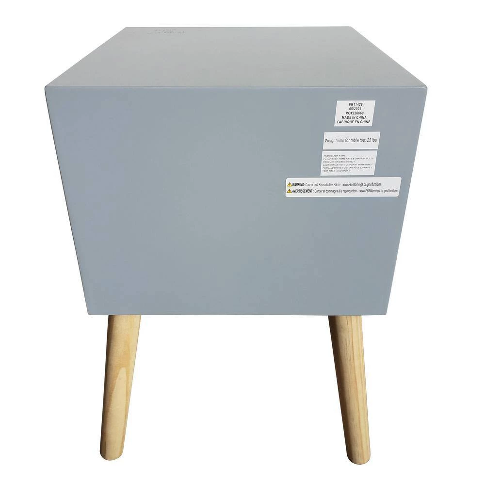 15.75 in. Danny Gray Square Wood Side Table with Drawers by Decor Therapy 6 15.75 in. Danny Gray Square Wood Side Table with Drawers by Decor Therapy - Image 6