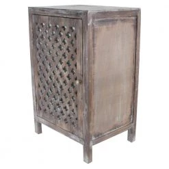 Quatrefoil Distressed Gray Mirror Accent End Table by Decor Therapy -Decor Therapy Sale gray decor therapy end side tables fr1687 1f 1000