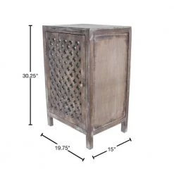 Quatrefoil Distressed Gray Mirror Accent End Table by Decor Therapy -Decor Therapy Sale gray decor therapy end side tables fr1687 40 1000