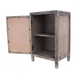 Quatrefoil Distressed Gray Mirror Accent End Table by Decor Therapy -Decor Therapy Sale gray decor therapy end side tables fr1687 44 1000