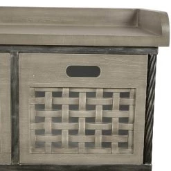 Boston Gray Shingle Storage Bench with 3-Baskets by Decor Therapy -Decor Therapy Sale gray shingle decor therapy dining benches fr11340 4f 1000