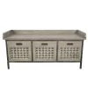 Boston Gray Shingle Storage Bench with 3-Baskets by Decor Therapy