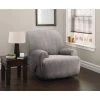Stretch Grey Birchwood Jumbo Recliner Slipcover by Stretch Sensations