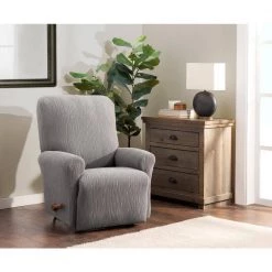 Stretch Birchwood Recliner Slipcover Grey by Stretch Sensations