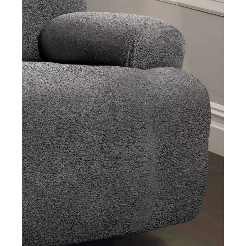 Stretch Sherpa Grey Jumbo Recliner by Stretch Sensations 3 Stretch Sherpa Grey Jumbo Recliner by Stretch Sensations - Image 3