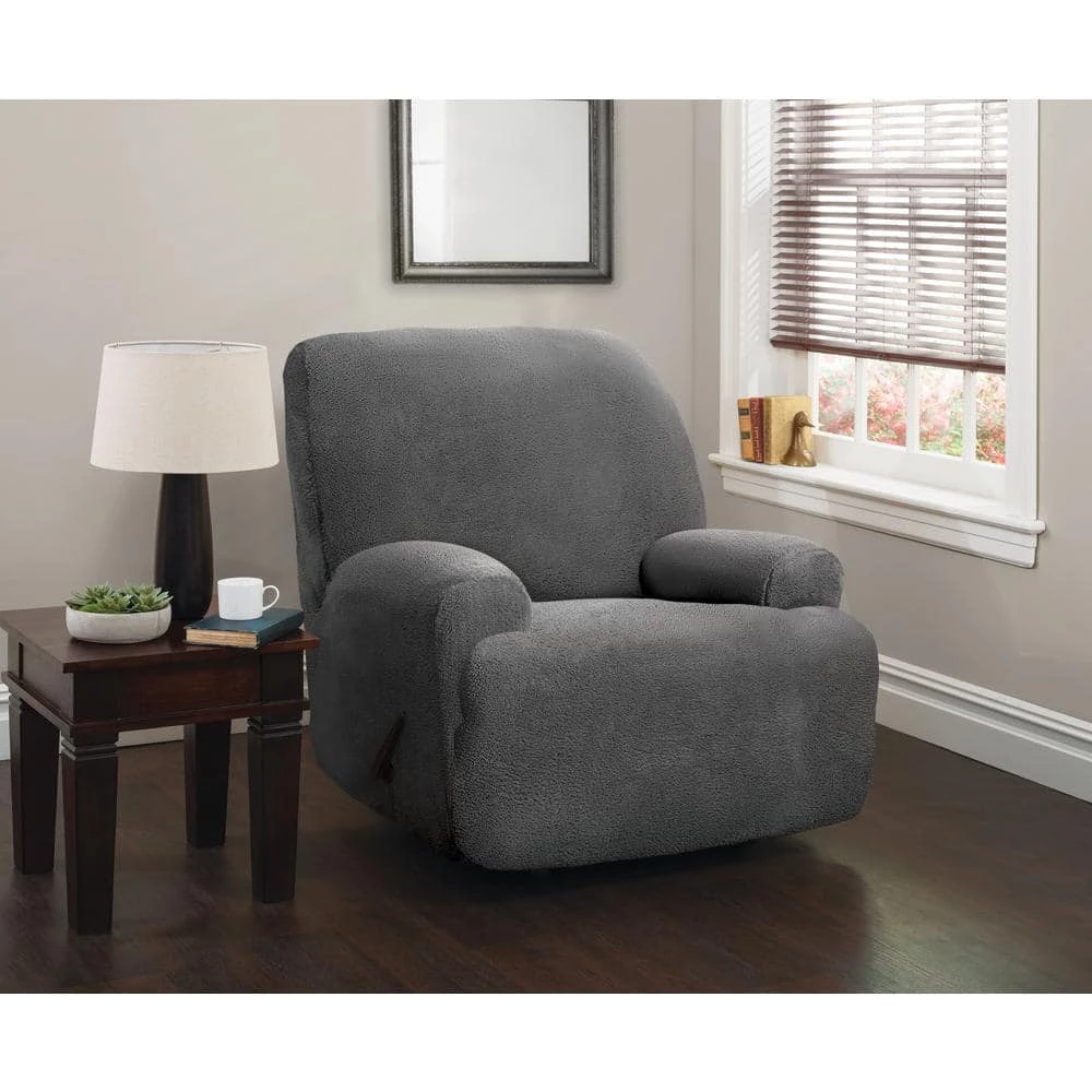 Stretch Sherpa Grey Jumbo Recliner by Stretch Sensations 1 Stretch Sherpa Grey Jumbo Recliner by Stretch Sensations