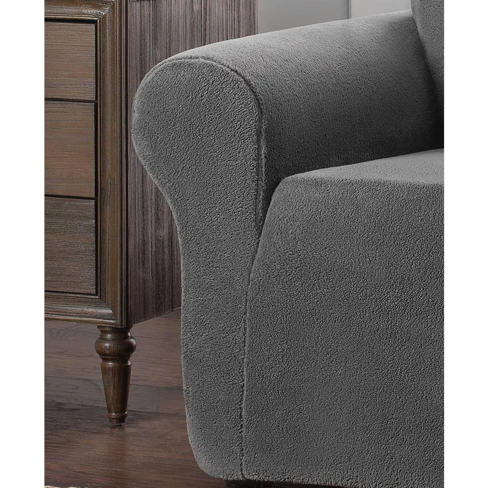 Stretch Sherpa Grey Loveseat Slipcover by Stretch Sensations 3 Stretch Sherpa Grey Loveseat Slipcover by Stretch Sensations - Image 3