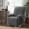 Stretch Sherpa Grey Recliner Slipcover by Stretch Sensations
