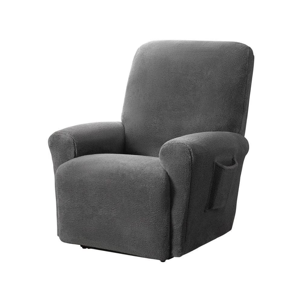 Stretch Sherpa Grey Recliner Slipcover by Stretch Sensations 2 Stretch Sherpa Grey Recliner Slipcover by Stretch Sensations - Image 2