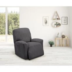 Grey Optic Recliner Stretch Slipcover by Stretch Sensations