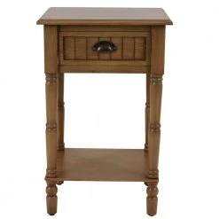 Bailey Honey Pine 1-Drawer Bead Board Accent Table by Decor Therapy