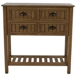 Bailey 32 in. Honey Pine Standard Rectangle Wood Console Table with Drawers by Decor Therapy