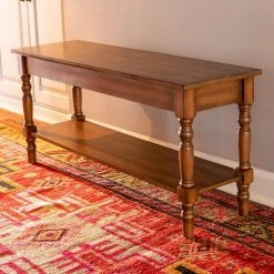 Charlie Honey Pine Bench with Shelf by Decor Therapy 11 Charlie Honey Pine Bench with Shelf by Decor Therapy -Decor Therapy Sale honey pine decor therapy dining benches fr11056 31 1000