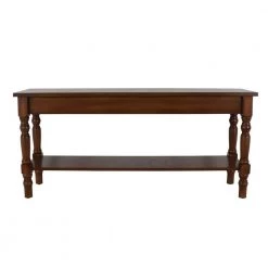 Charlie Honey Pine Bench with Shelf by Decor Therapy