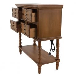 Mona 32 in. Honeynut Standard Rectangle Wood Console Table with 4-Drawers by Decor Therapy 15 Mona 32 in. Honeynut Standard Rectangle Wood Console Table with 4-Drawers by Decor Therapy -Decor Therapy Sale honeynut decor therapy console tables fr9551 4f 1000