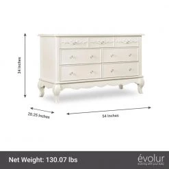 Aurora Ivory Lace Double Dresser (7-Drawer) by Evolur -Decor Therapy Sale ivory lace evolur kids dressers 833 fw 77 1000
