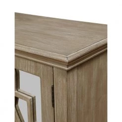 Jasmine White Wash Light Brown Wood Accent Chest With Mirrored Doors by 4D Concepts -Decor Therapy Sale light brown 4d concepts accent cabinets 10068 4f 1000