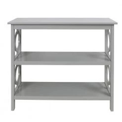 Grafton 32 in. Light Gray Wood 2-Shelf Standard Bookcase with Geo Design Sides by Decor Therapy