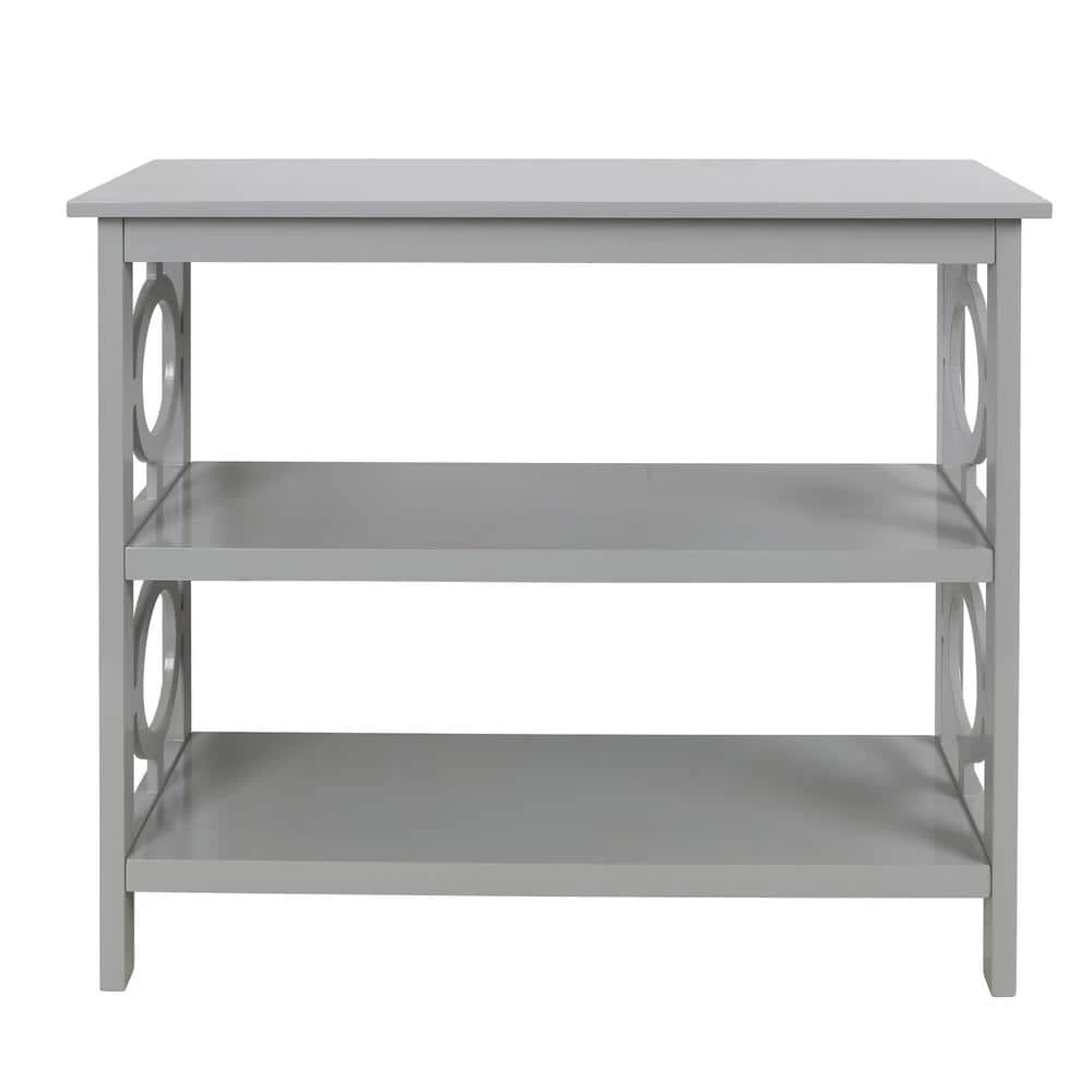Grafton 32 in. Light Gray Wood 2-Shelf Standard Bookcase with Geo Design Sides by Decor Therapy 1 Grafton 32 in. Light Gray Wood 2-Shelf Standard Bookcase with Geo Design Sides by Decor Therapy